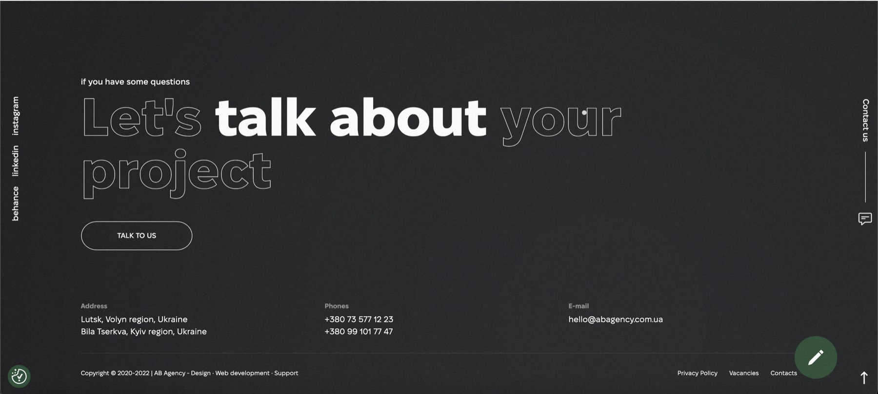 AB Agency page screenshot