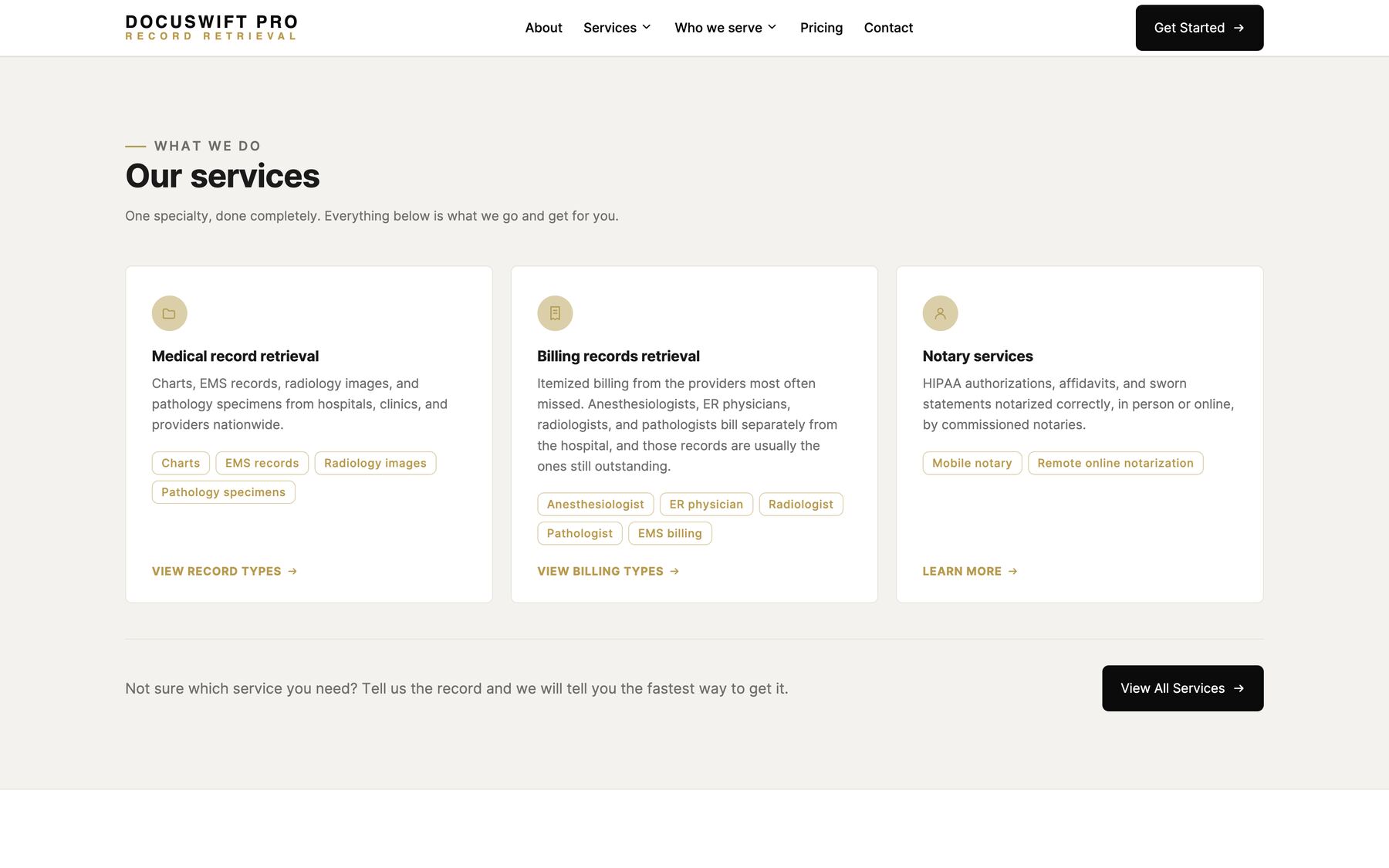 DocuSwift Pro page screenshot