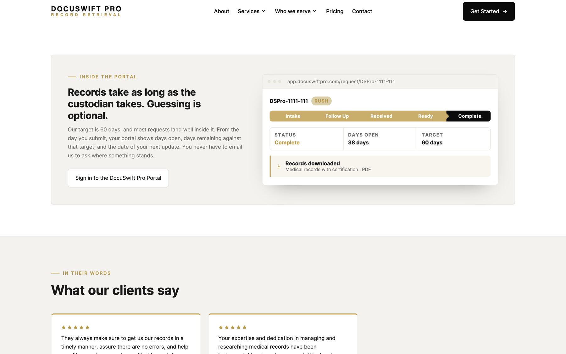 DocuSwift Pro page screenshot