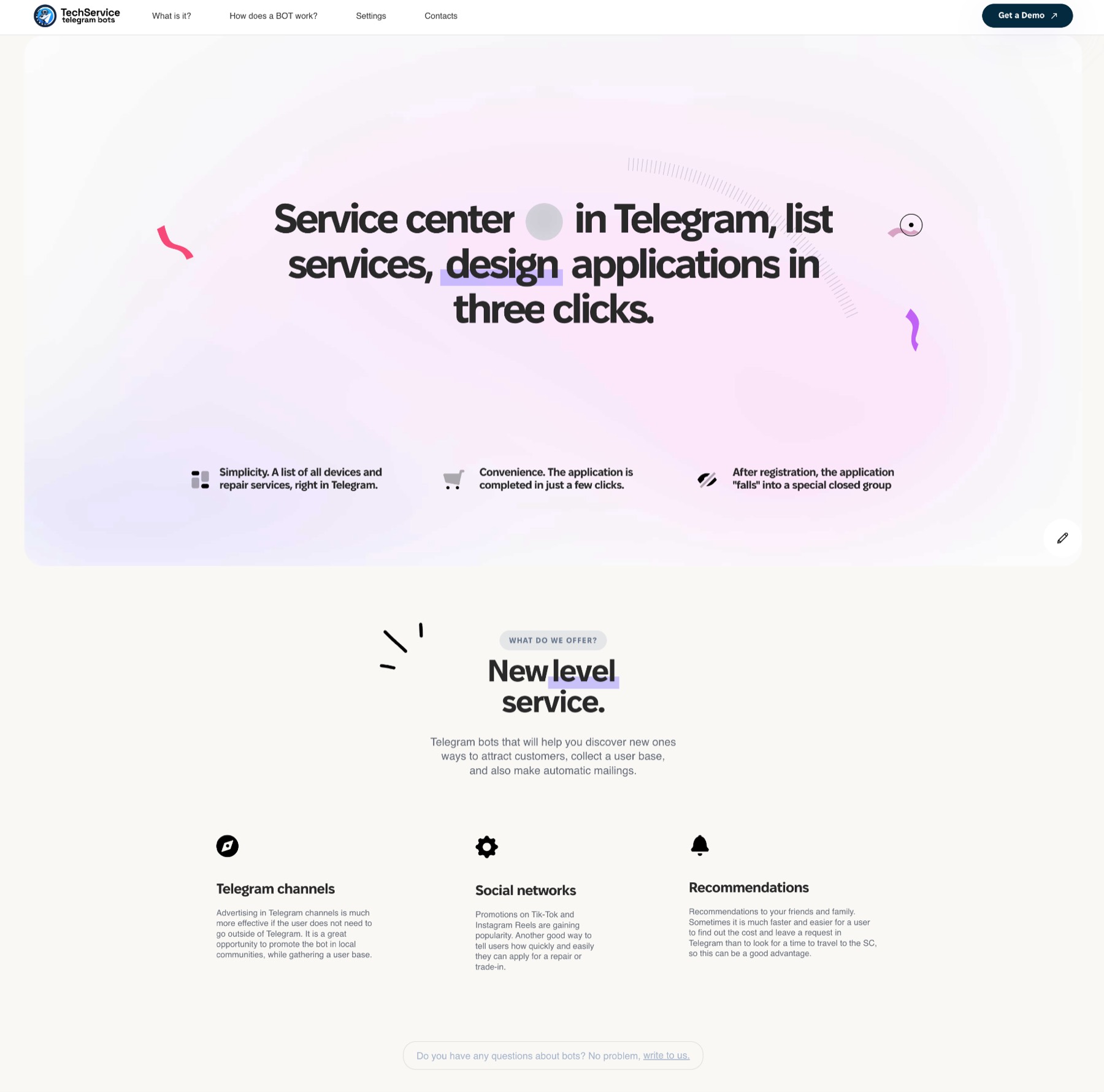 TechService page screenshot